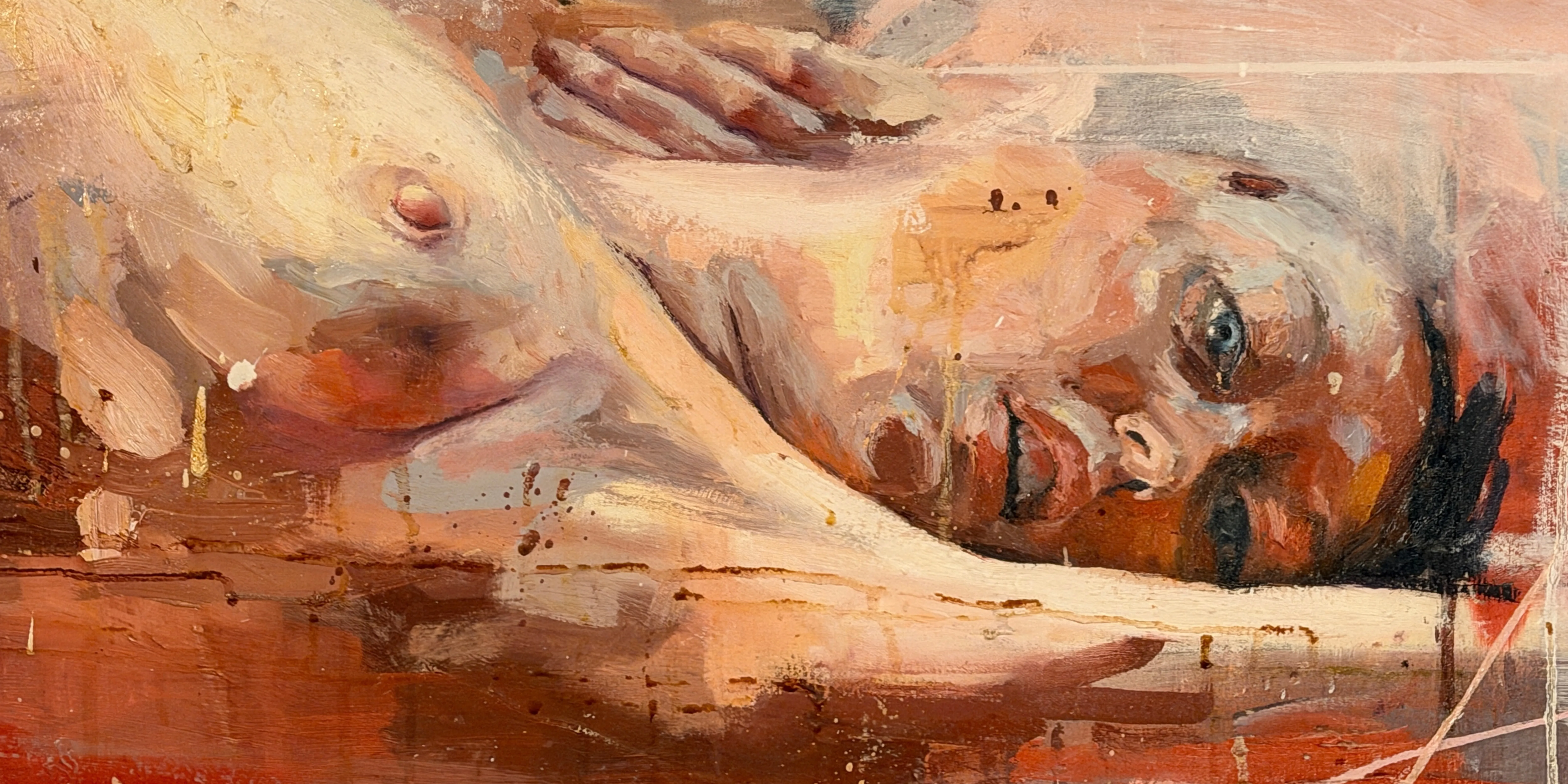 A painting of a reclining figure