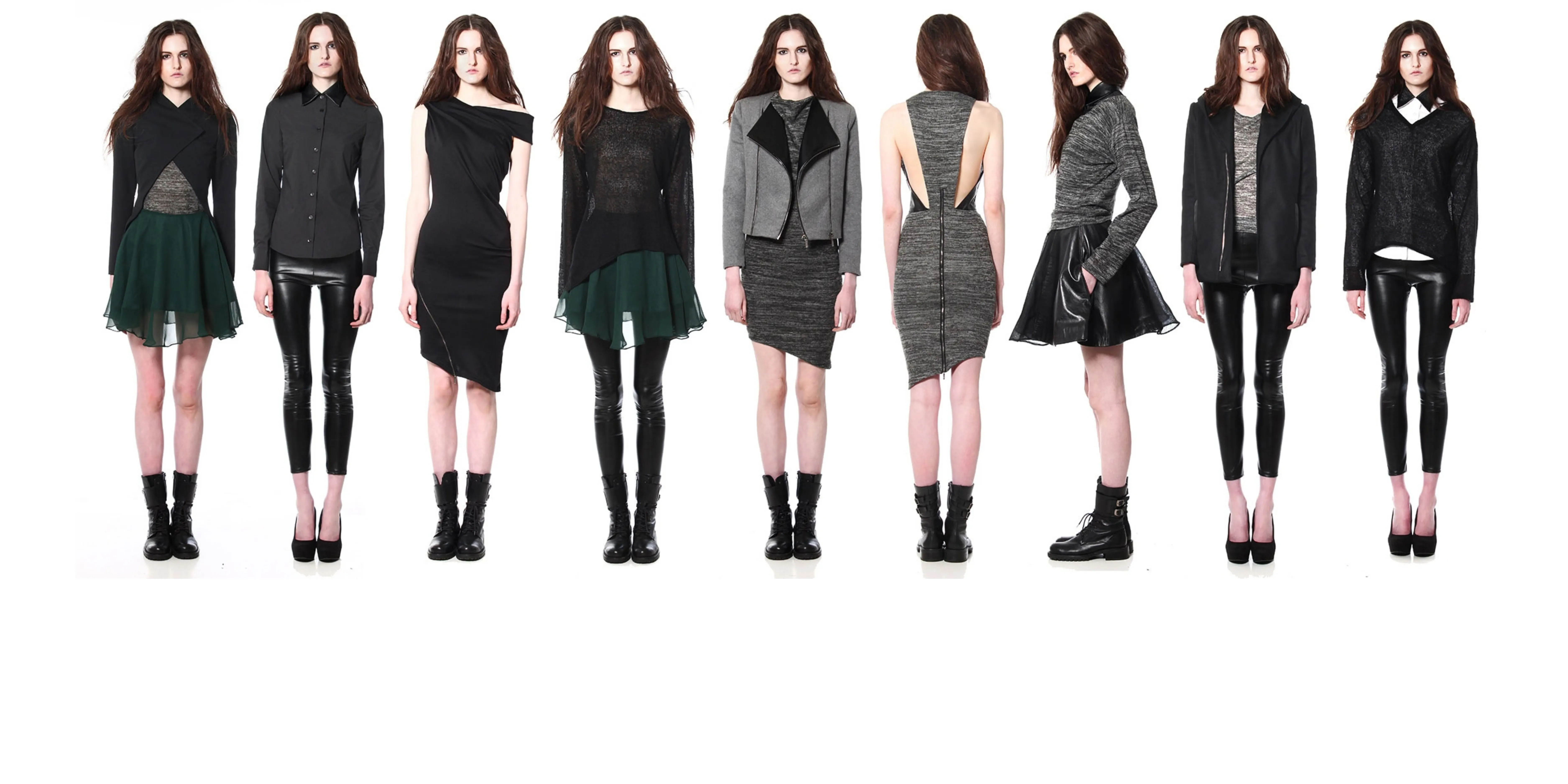 A line of Selahdor looks in black, grey and green